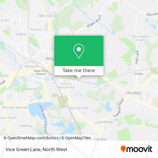 Ince Green Lane map