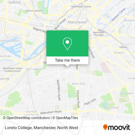 Loreto College, Manchester map