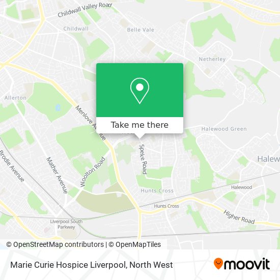 Marie Curie Hospice Liverpool map