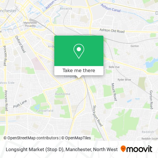 Longsight Market (Stop D), Manchester map