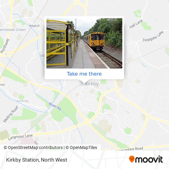 Kirkby Station map