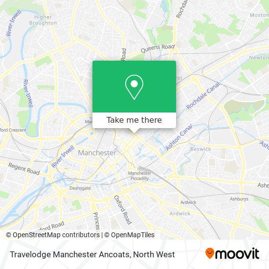 Travelodge Manchester Ancoats map