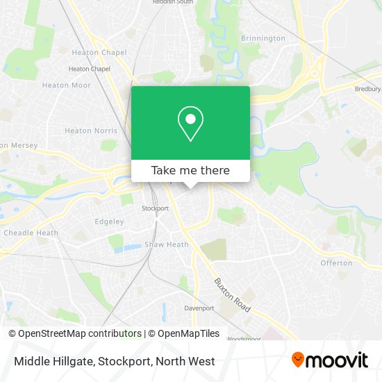 Middle Hillgate, Stockport map