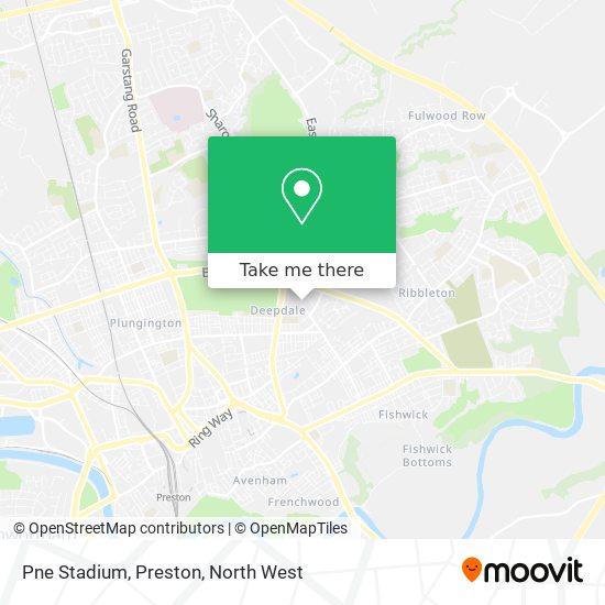 Pne Stadium, Preston map