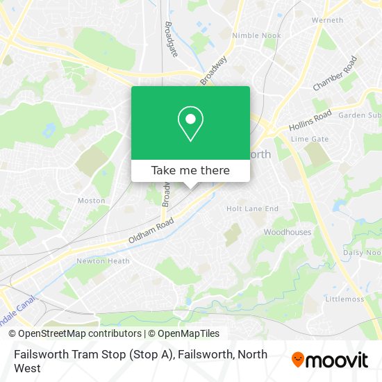 Failsworth Tram Stop (Stop A), Failsworth map
