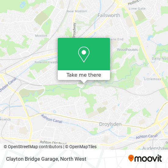 Clayton Bridge Garage map