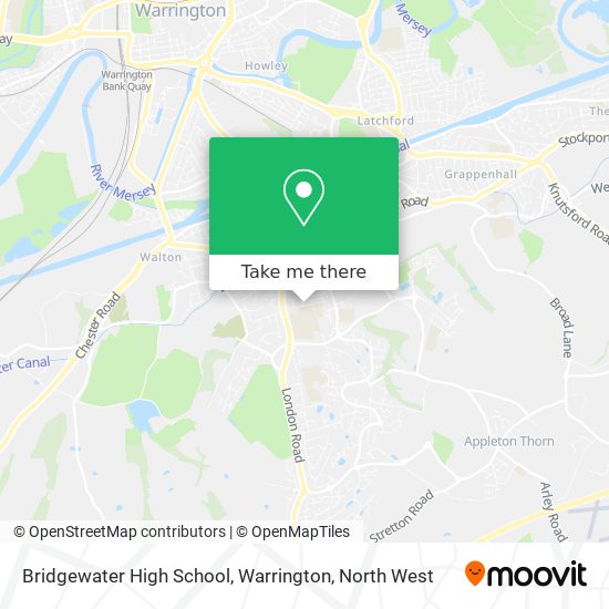 Bridgewater High School, Warrington map