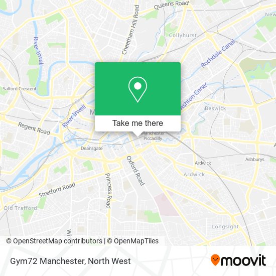 Gym72 Manchester map
