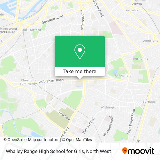 Whalley Range High School for Girls map