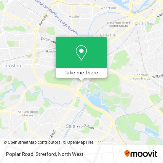Poplar Road, Stretford map