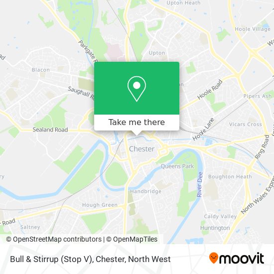 Bull & Stirrup (Stop V), Chester map