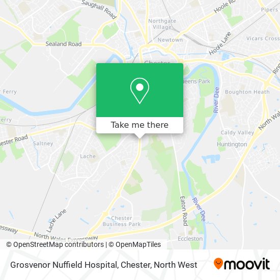Grosvenor Nuffield Hospital, Chester map