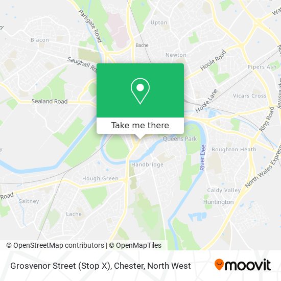 Grosvenor Street (Stop X), Chester map