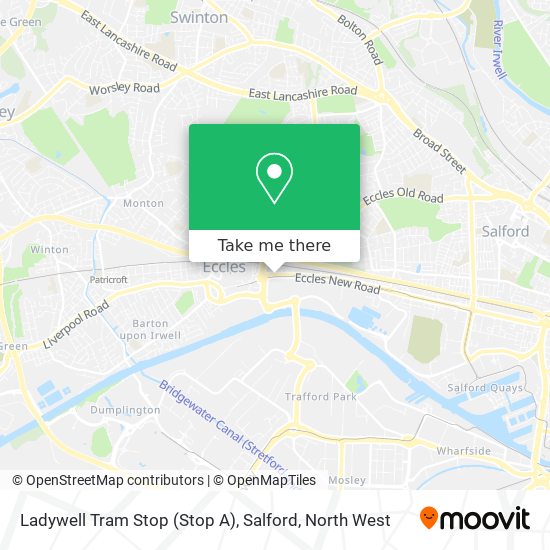 Ladywell Tram Stop (Stop A), Salford map