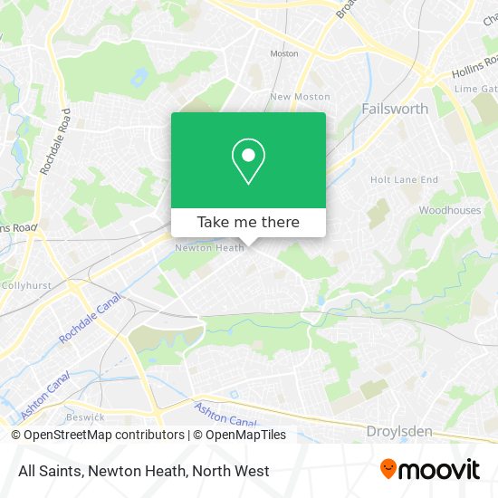 All Saints, Newton Heath map