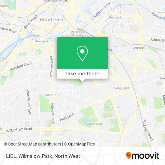 LIDL, Wilmslow Park map