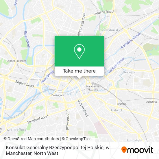 Konsulat Generalny Rzeczypospolitej Polskiej w Manchester map