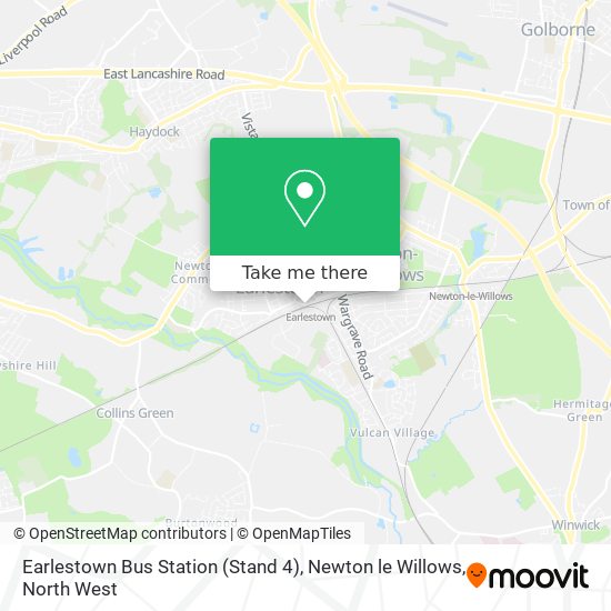 Earlestown Bus Station (Stand 4), Newton le Willows map