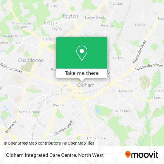 Oldham Integrated Care Centre map