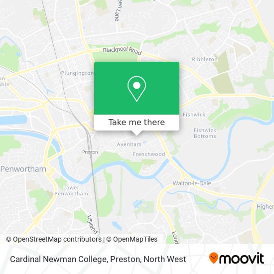 Cardinal Newman College, Preston map
