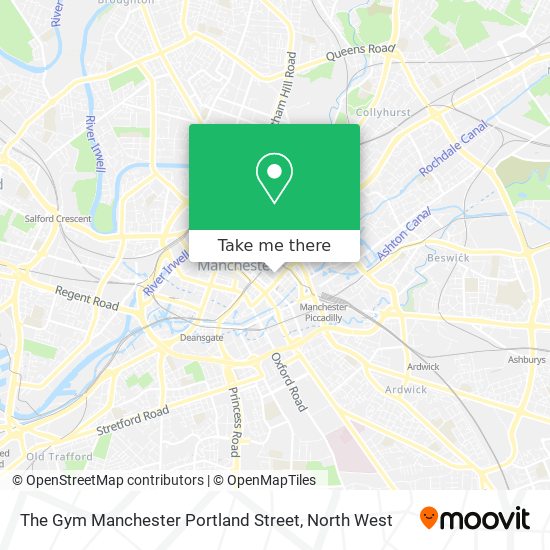 The Gym Manchester Portland Street map
