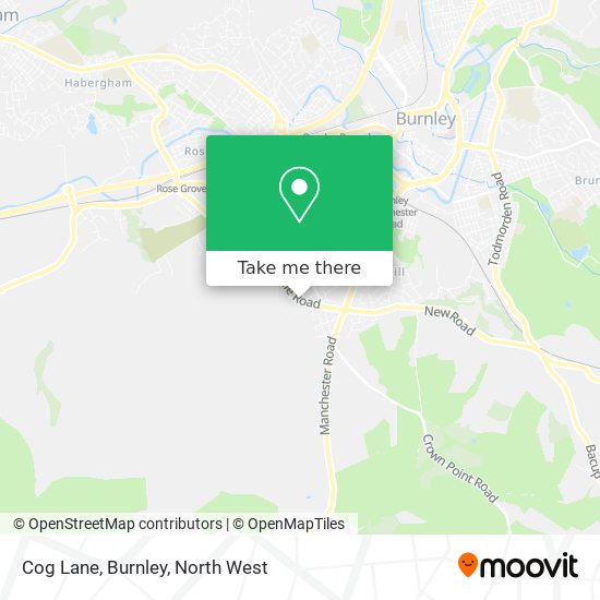 Cog Lane, Burnley map