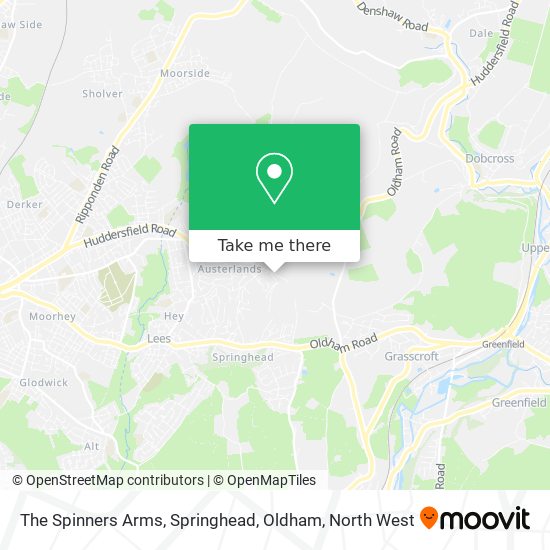 The Spinners Arms, Springhead, Oldham map