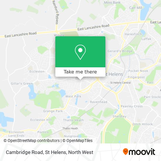 Cambridge Road, St Helens map