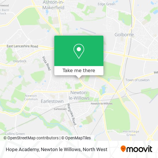 Hope Academy, Newton le Willows map