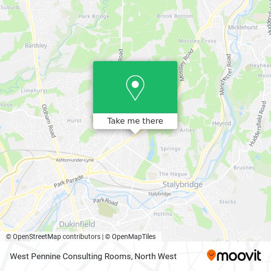 West Pennine Consulting Rooms map