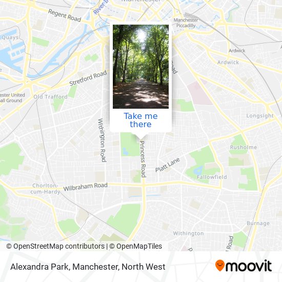 Alexandra Park, Manchester map