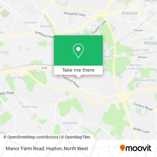 Manor Farm Road, Huyton map