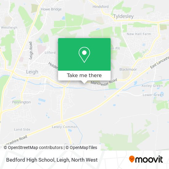 Bedford High School, Leigh map