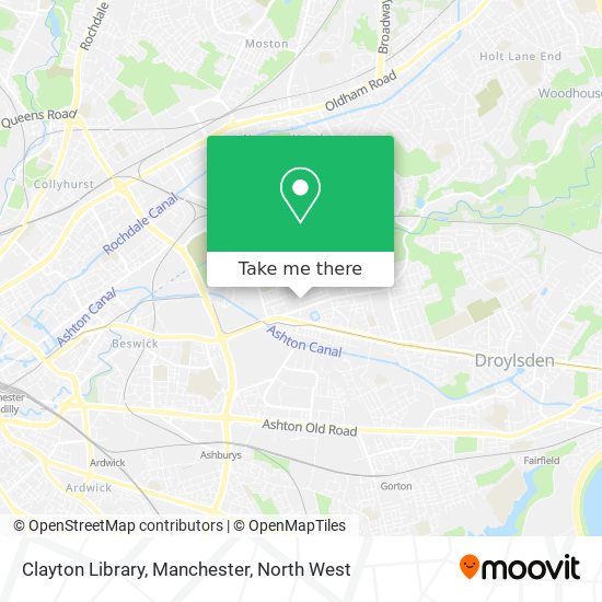 Clayton Library, Manchester map