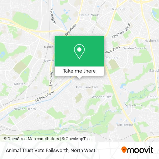 Animal Trust Vets Failsworth map