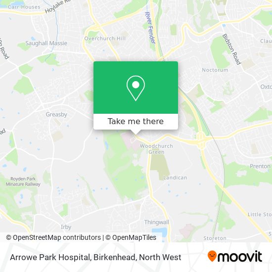 Arrowe Park Hospital, Birkenhead map