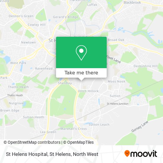 St Helens Hospital, St Helens map