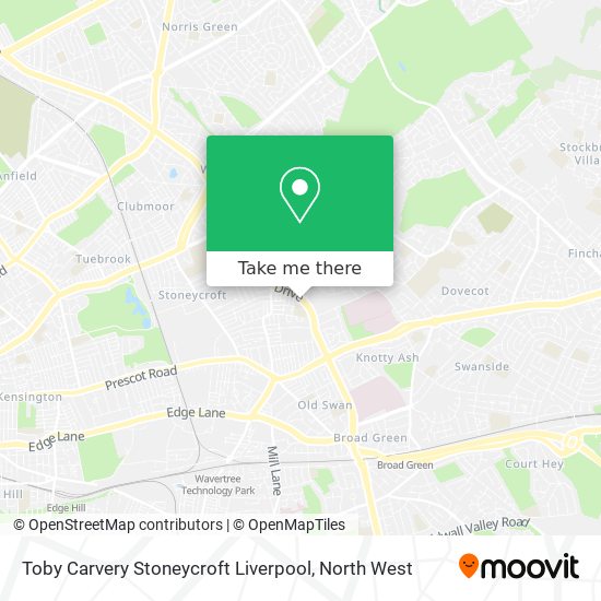 Toby Carvery Stoneycroft Liverpool map