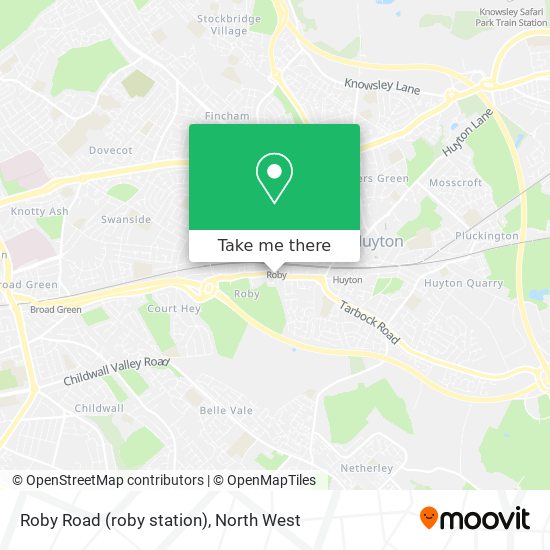 Roby Road (roby station) map