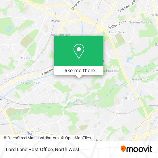 Lord Lane Post Office map