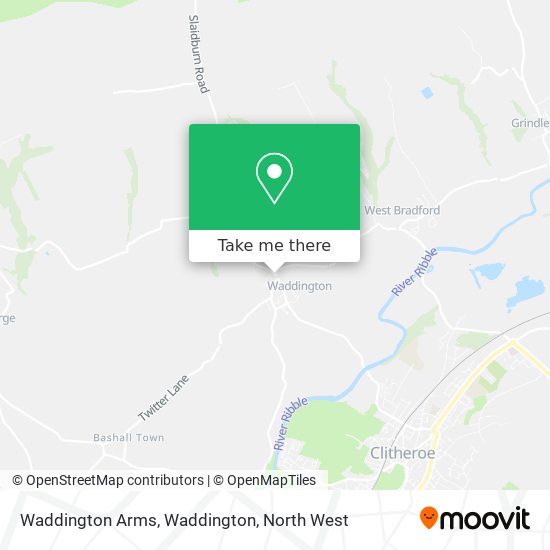 Waddington Arms, Waddington map