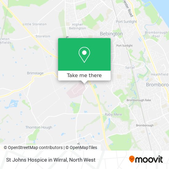 St Johns Hospice in Wirral map