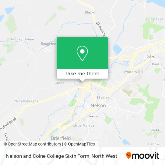 Nelson and Colne College Sixth Form map