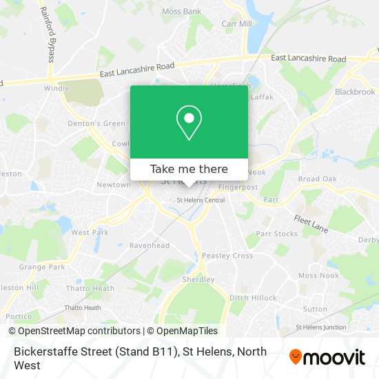 Bickerstaffe Street (Stand B11), St Helens map