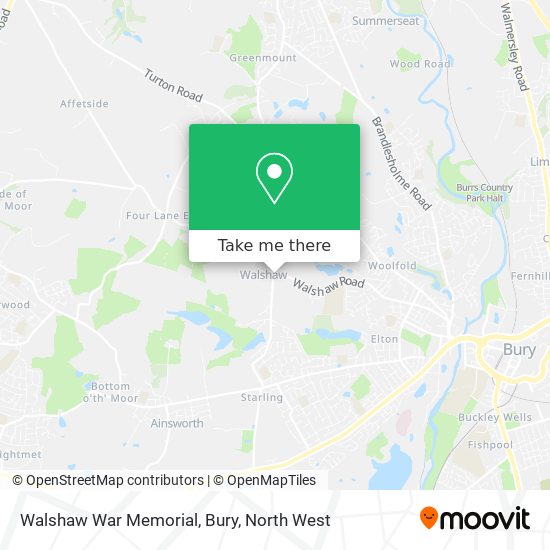 Walshaw War Memorial, Bury map