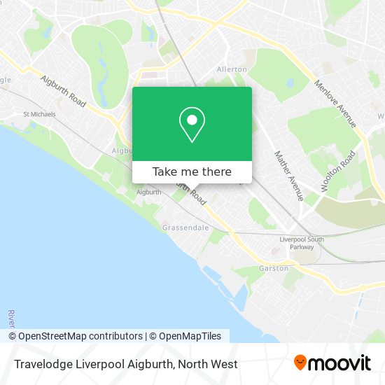 Travelodge Liverpool Aigburth map