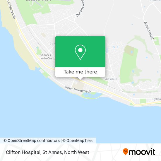 Clifton Hospital, St Annes map