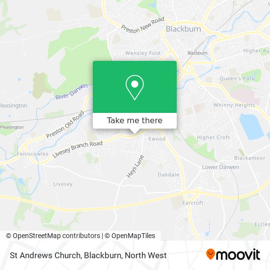 St Andrews Church, Blackburn map