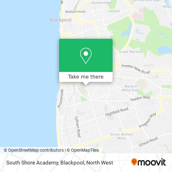 South Shore Academy, Blackpool map