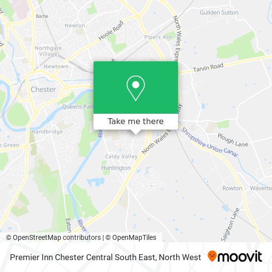 Premier Inn Chester Central South East map